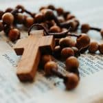 brown wooden beaded rosary