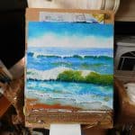 a painting of a wave in the ocean